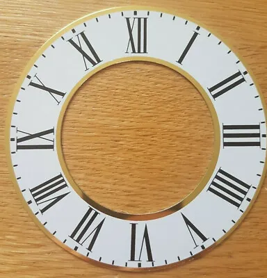 £6.95 • Buy 3 3/4 Inch Chapter Ring Clock Zone Dial Face - White + Gold 95mm - CR11