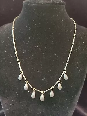 Kaari Meng Gray (Faux) Pearl Drop Necklace • $50