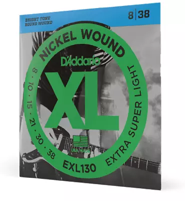 EXL130 D'Addario Guitar Strings 8-38 Electric Extra Super Light • $7.24