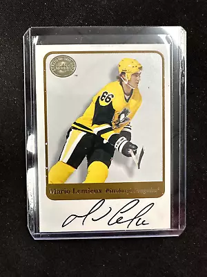 2001/02 Fleer Greats Of Game Mario Lemieux On Card Auto Pittsburgh Penguins • $399.99