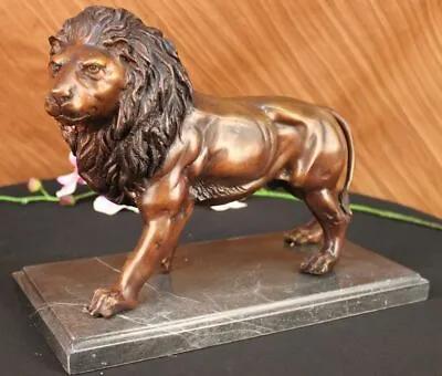 Vintage Moigniez Bronze Lion Walking Signed Hot Cast Sculpture Are Deco Figurine • $149.50