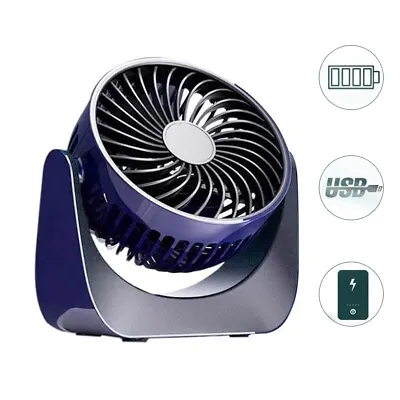 $28.11 • Buy Quiet Operation Desk Fan USB Rechargeable Battery Powered 3 Speeds Portable