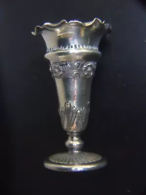 JAMES DIXON & SONS SILVER PLATE REPOUSSE EPBM SMALL  ANTIQUE VASE C1900's • $130