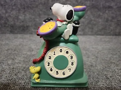 Vintage Peanuts Snoopy & Woodstock Telephone Coin Bank • $30