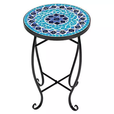 Side TableRound Modern Mosaic Accent Table Home Decor Coffee Tea End Table • $43.99