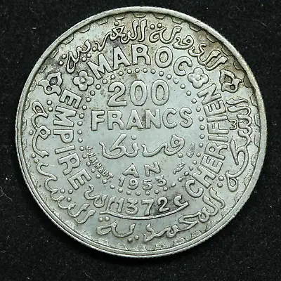 1953 (1372) Morocco 200 Francs Silver Coin - Y# 53 • $30.99