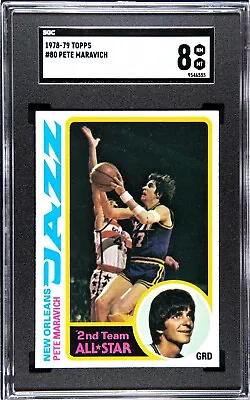 Pete Maravich 1978-79 Topps SGC 8 Basketball Card New Orleans Jazz NBA HOF #80 • $59.99