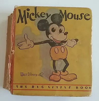 Mickey Mouse RARE Big Little Book Skinny Steamboat Willie Cover Walt Disney 1933 • $299.95