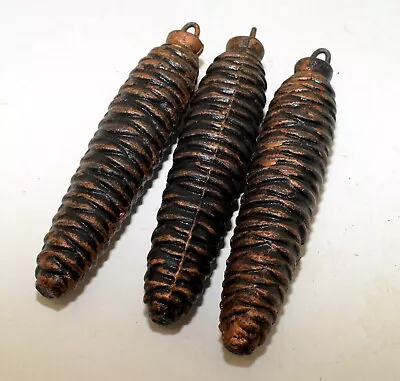 Lot Of 3 Vintage Cast Iron Pine Cone Cuckoo Clock Weights  • $20