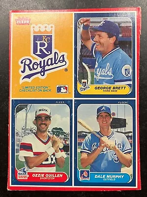 1986 Fleer Box Panel: George Brett Dale Murphy  Ozzie Guillen • $6