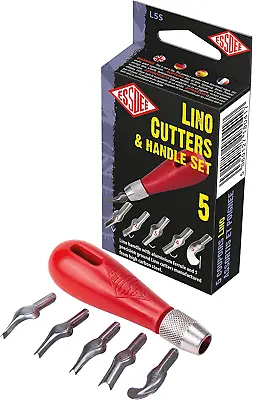 Five Lino Cutters And Handle Set (Lino Cutter Styles 1 To 5) • £14.20