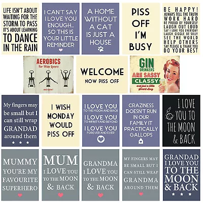 Mini Fridge Magnet Novelty Retro Vintage Sign Family Pets Sentiment Kitchen Gift • £3.60