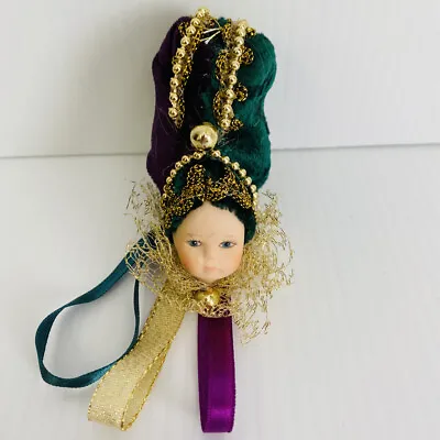 Mardi Gras Lapel Pin Brooch Baby Doll Head With Large Hat Ball New Orleans • $19