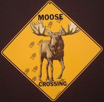 MOOSE CROSSING Sign 16 1/2 By 16 1/2 NEW Animals Decor Novelty Signs Wildlife • $19.98