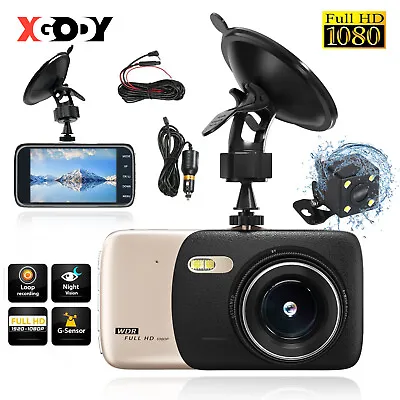 $33.99 • Buy XGODY 4  1080P Dual Lens Dash Cam Car DVR Front And Rear Camera Video Recorder