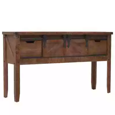 Console Table Solid Fir Wood 131x35.5x75  Brown T1F1 • £273.09