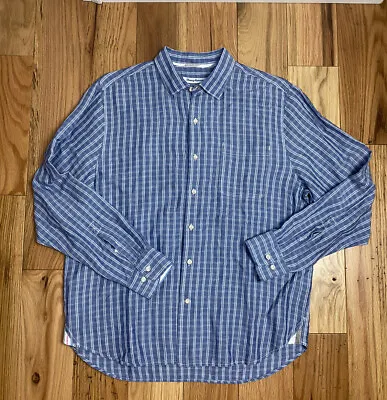 Tommy Bahama. Men's Button Down Size Large Linen Tencel Lyocell Blend Soft. Blue • $16.06