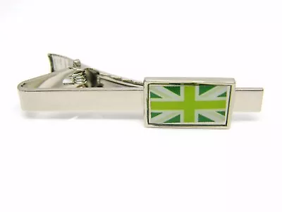 Union Jack Badge Tieclip Tie Pin Clip Flag Gift Green • £3.99