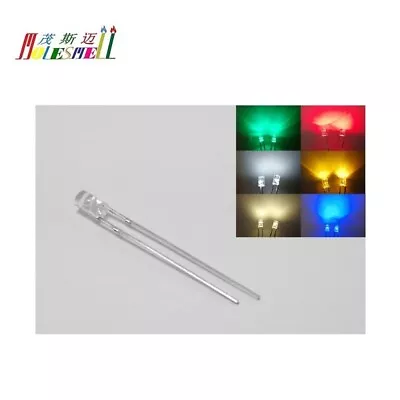 3mm Flangeless Flat Top LED Red Yellow Blue Green White Warm White Leds Diodes  • $7.50