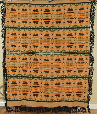 DAZZLING Vintage 30's Beacon Camp Blanket Shawl ~Great Colors & Indian Design! • $775