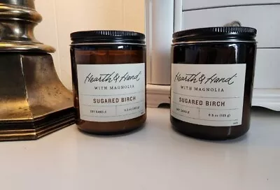 $50 • Buy Hearth And Hand Magnolia Sugared Birch Lidded Candle 6.5oz Rare Scent