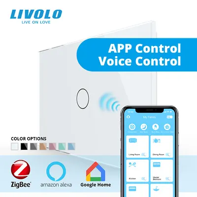$35.55 • Buy LIVOLO AU Standard Zigbee Smart Wall Light Switch,Touch Panel,Google Alexa APP
