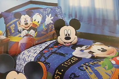 4 Pc Disney Mickey Mouse Clubhouse Micky Flight Academy Toddler Bed Set NIP • $52