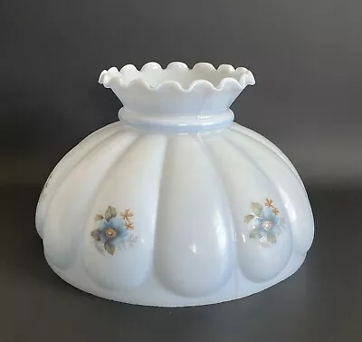 Vintage GWTW 10  Fitter Sky Blue Hurricane Oil Electric Glass Melon Lamp Shade • $55