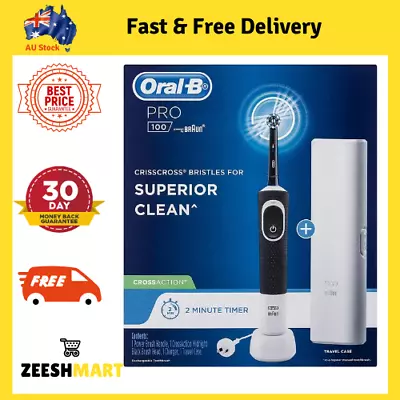 $49.19 • Buy Oral-B PRO 100 CROSSACTION Rechargeable Electric Toothbrush Midnight Black 