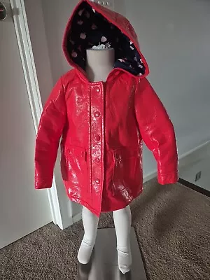 Zara Baby Girl Hooded 70's Style Coat Red Size 2-3 • $20