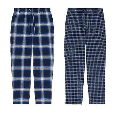 New Mens Pyjama Bottoms Brushed Cotton Flannel PJ Lounge Pants - Ex Famous Store • £9.99