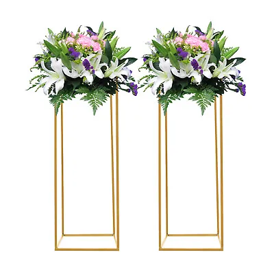 2Pc Flower Rack Vase Stand Prop Metal Art Geometric Column Wedding Party Decor  • $31.02