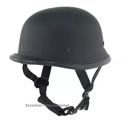 $29.85 • Buy German Flat Matte Black Style Low Profile Biker Motorcycle Novelty Helmet