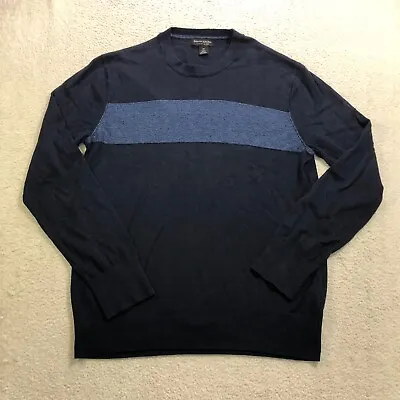Banana Republic Luxury Blend Sweater Mens Medium Blue Silk Cotton Cashmere • $15.11