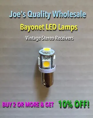 (8)BAYONET LED LAMPS/MC2105/MC2300-MC2505-1866/MC 2125/McIntosh/MAC 1500/C20 AMP • $15.20