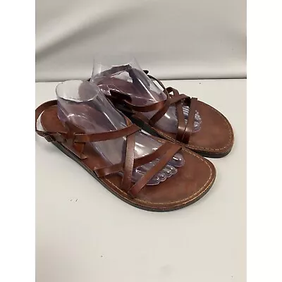 Holy Land Market Camel Brown Leather Sandals UE 47 Mens Size 13 Biblical Greek • $45