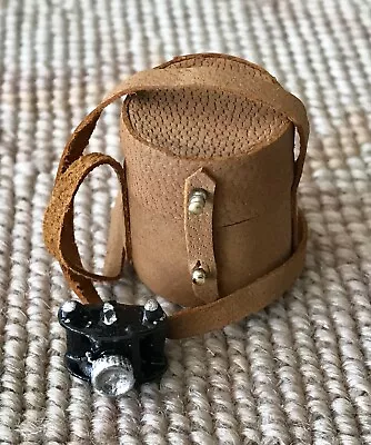 Pat Tyler Dollhouse Miniature Leather Camera & Case Bag Luggage Suitcase P389 • $42.95