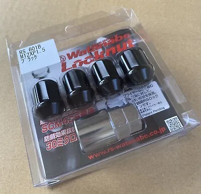 RS Watanabe Lock Nut Set M12 X P1.5 Black ( Pack Of 4 ) • $89