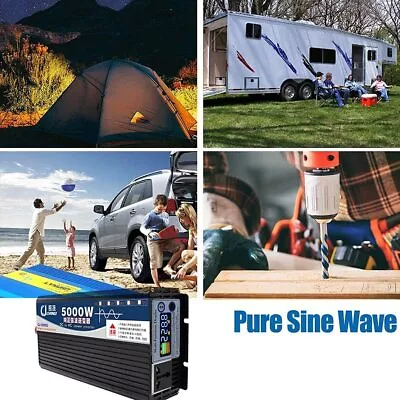 5000W Power Inverter DC12-48V To AC 110V/220V Pure Sine Wave Solar Converter • $116.99