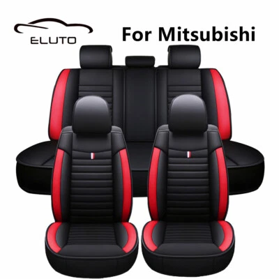 $91.98 • Buy For Mitsubishi 5 Seaters Car Seat Covers Full Set Seat Cushion Protector Red