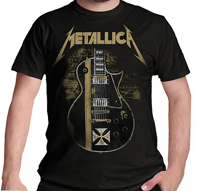 Metallica T Shirt Official Hetfield Iron Cross Logo Rock Metal Band Large New • £16.99