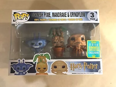 Funko - Harry Potter Cornish Pixie Mandrake & Grindylow 3Pk Pop Vinyl 2016 • $350