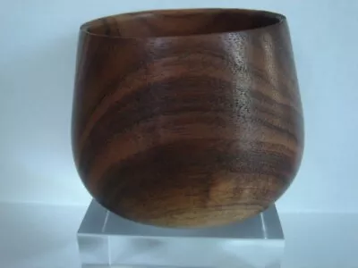 Hawaiian Wood Koa Bowl Cup Signed Larry De Luz Hand Crafted Round Shape • $124.95