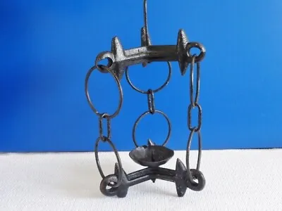 £79 • Buy Old Rustic Black Cast Iron Nautical Pendant Candle Holder