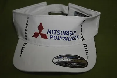 Mitsubishi Visor Cap Sun Hat White By Cap America Mitsubishi Polysilicon NWOT • $11.89