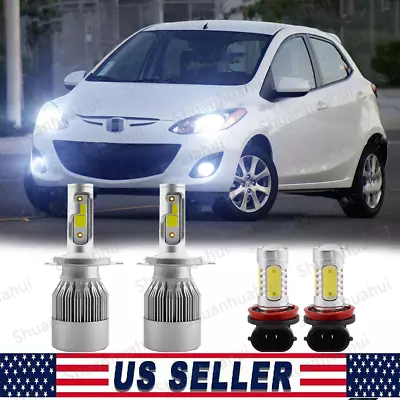 For Mazda 2 2011 2012 2013 2014 6000K LED Headlight Hi/Lo Fog Light Bulbs Combo • $27.19