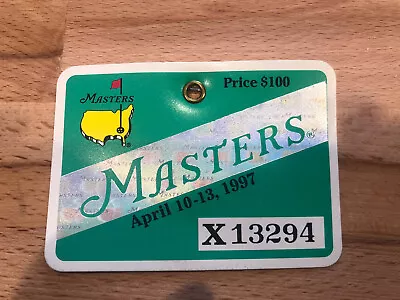🔥1997 Masters Badge - Tiger Woods First Major Ticket - Near Mint • $550