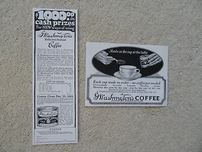 1920's Original Ads - G. Washington Prepared Instant Coffee ($1000 Cash Prizes) • $6