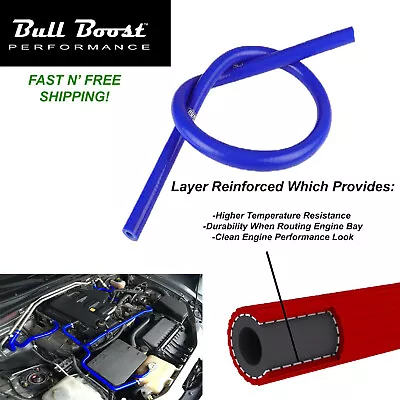 $10.79 • Buy 10mm 3/8  ID Vacuum Silicone Hose Racing Line Pipe Tube 3 Feet Per Order (BLUE)