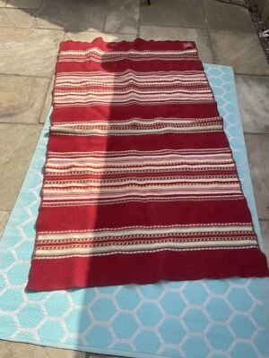 £40 • Buy Vintage  Oleana Norway Merino Wool Solveig Hisdal Blanket 42”x72  Roros Tweed